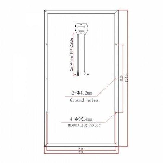 150W 12V dual battery solar kit for camper / boat with controller and cable