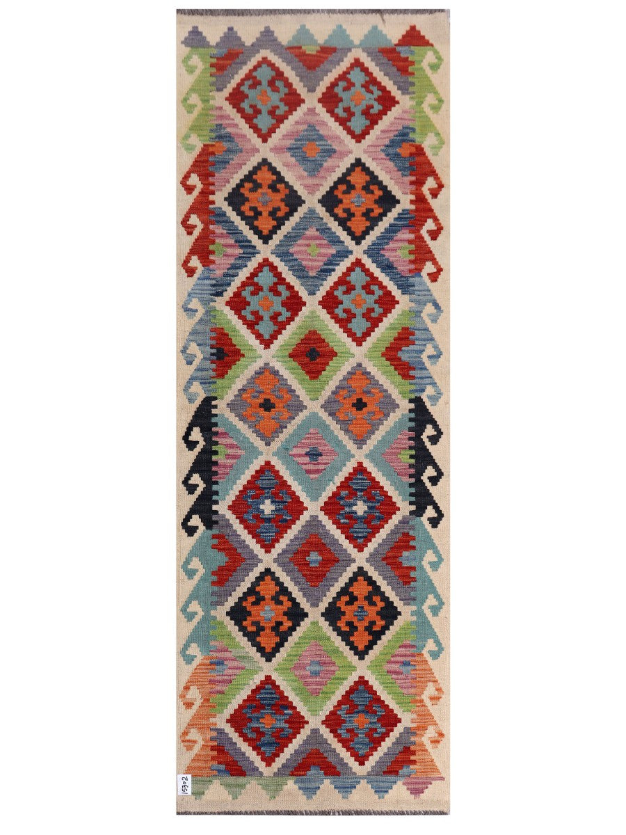 Maimana Afghanistan Kilim Rug - 242 x 84 cm