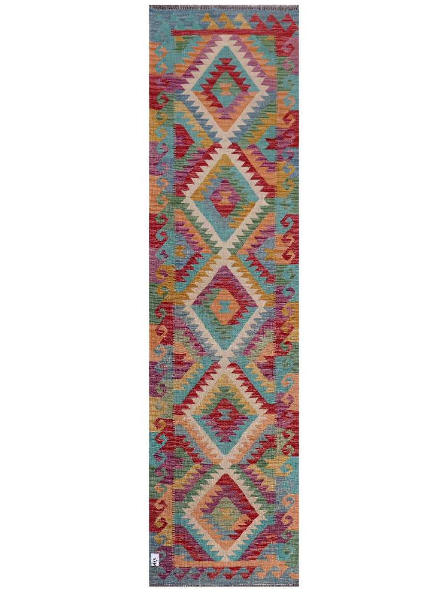 Maimana Afghanistan Kilim Runner - 301 x 79 cm