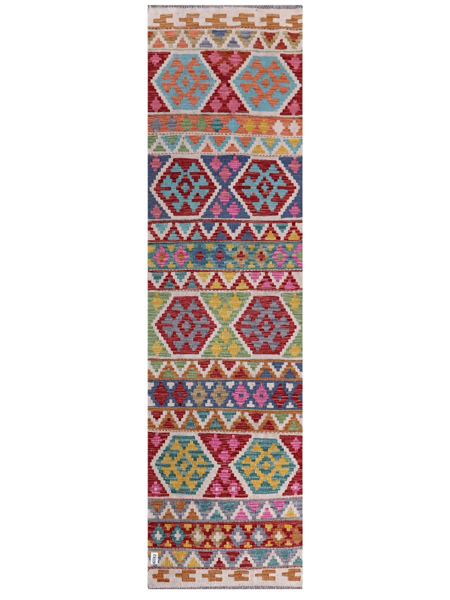 Maimana Afghanistan Kilim Runner - 293 x 79 cm