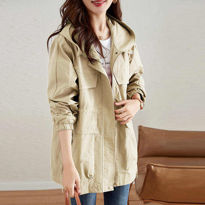 Women's Mid-length Western Style Youthful-looking Trench Coat