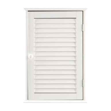 Shutter White Wood Wall Cabinet