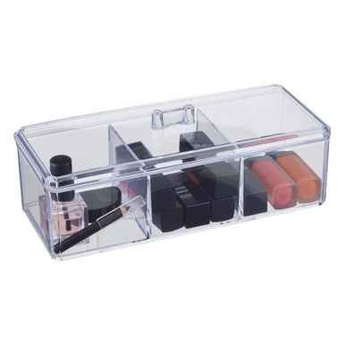 Beauty 3 Compartment Cosmetics Organiser With Lid