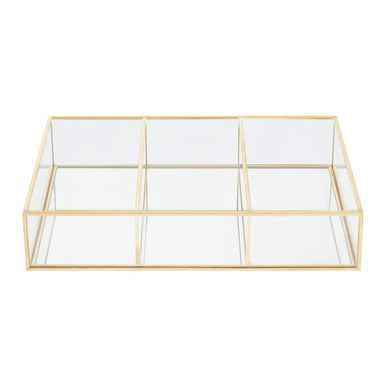 Beauty 3 Compartments Clear Glass Makeup Organiser