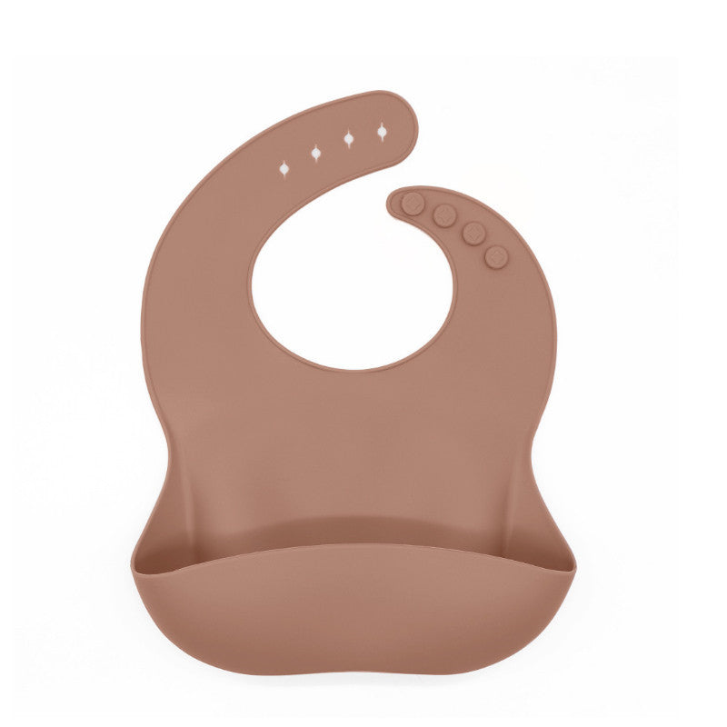 Silicone Baby Bib with Pocket - BPA-Free Waterproof Feeding Bib