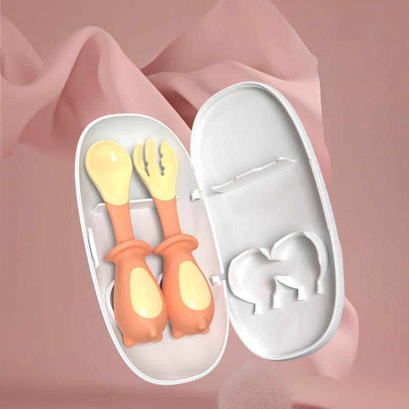 Penna Baby Training Fork & Spoon Set - Easy Learn-to-Eat Tableware