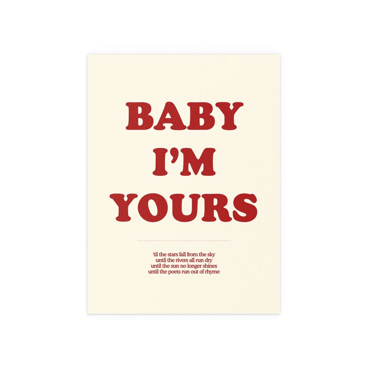 Baby I'm Yours (Off-white & red)
