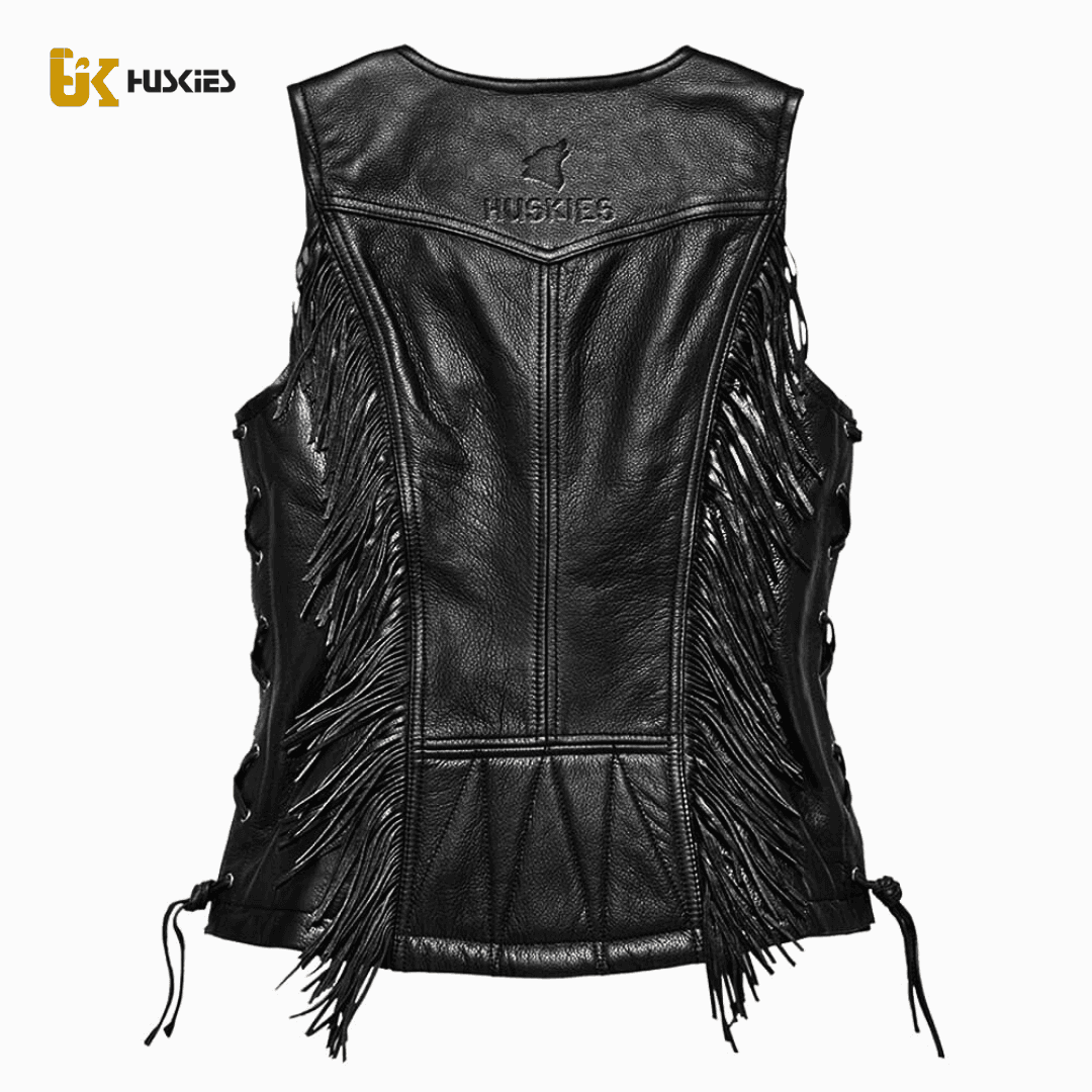 Leather Vest |The Classic Fringed - Ladies