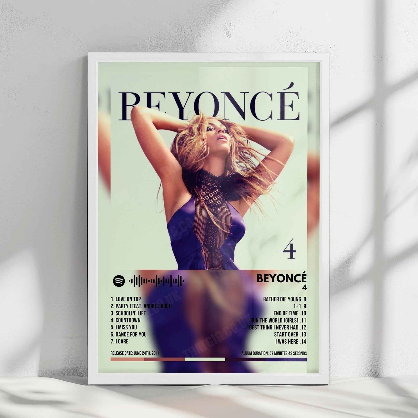 Beyoncé "4" Album Cover Poster - with Complete Tracklist