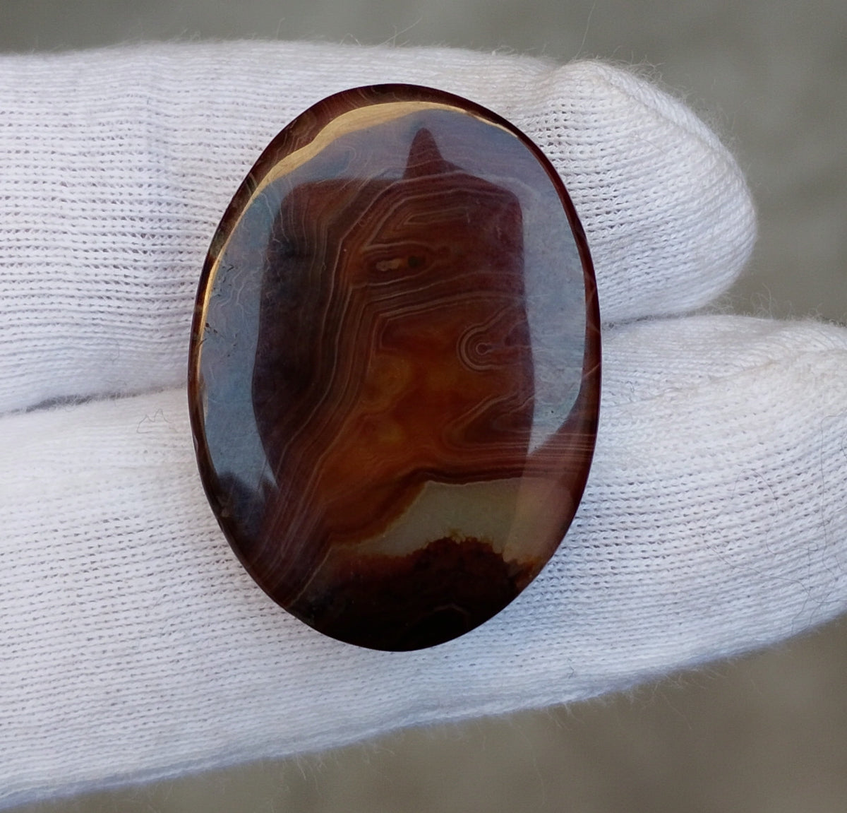30ct Agate Cabochon - Sulaimani Aqeeq - 19 x 26mm