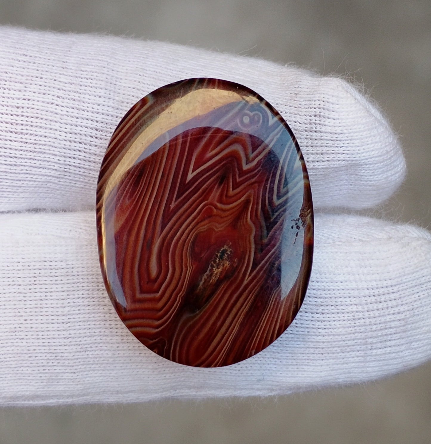 34ct Agate Cabochon - Sulaimani Aqeeq - 20 x 26mm