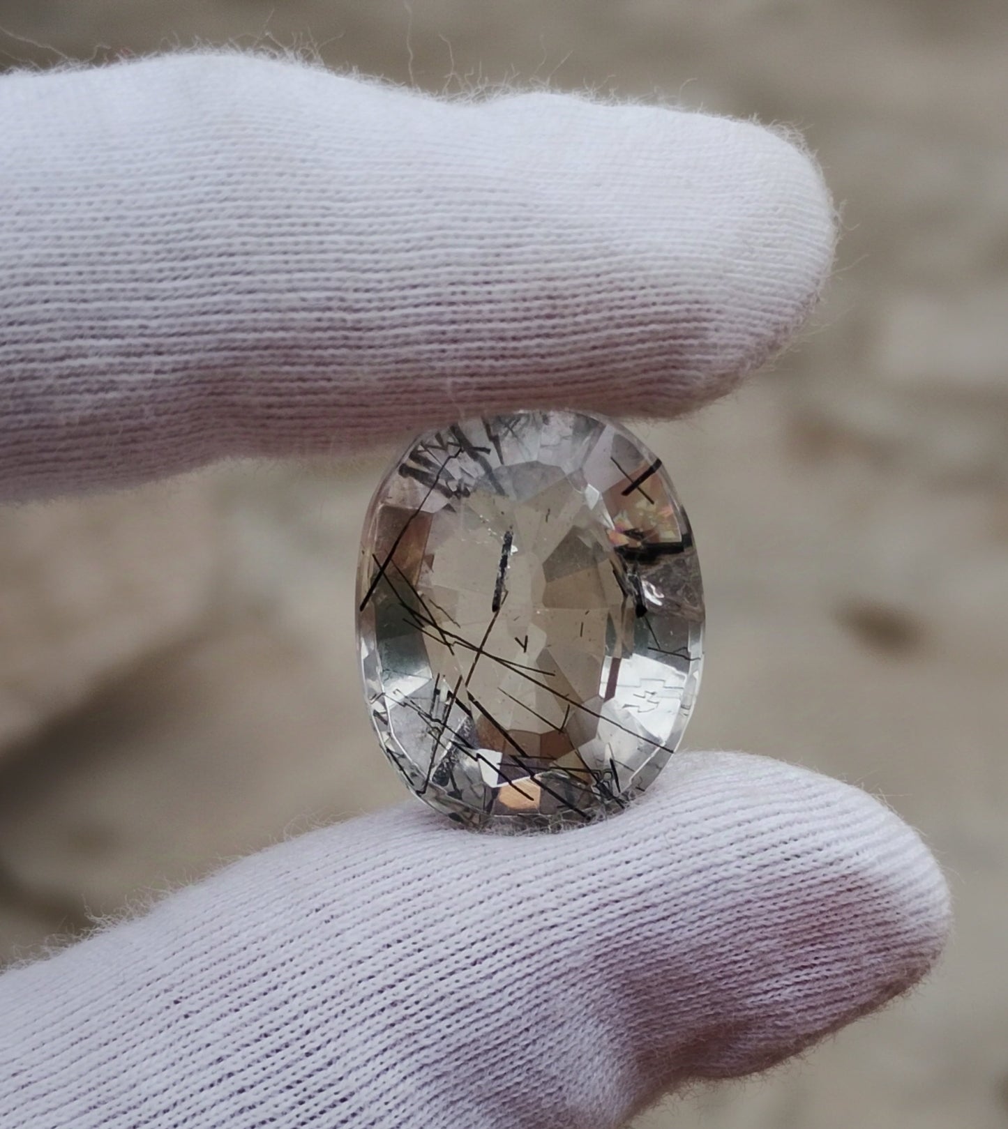 20.4ct Black Tourmalated Quartz Black Rutile Quartz - Rutilated Quartz