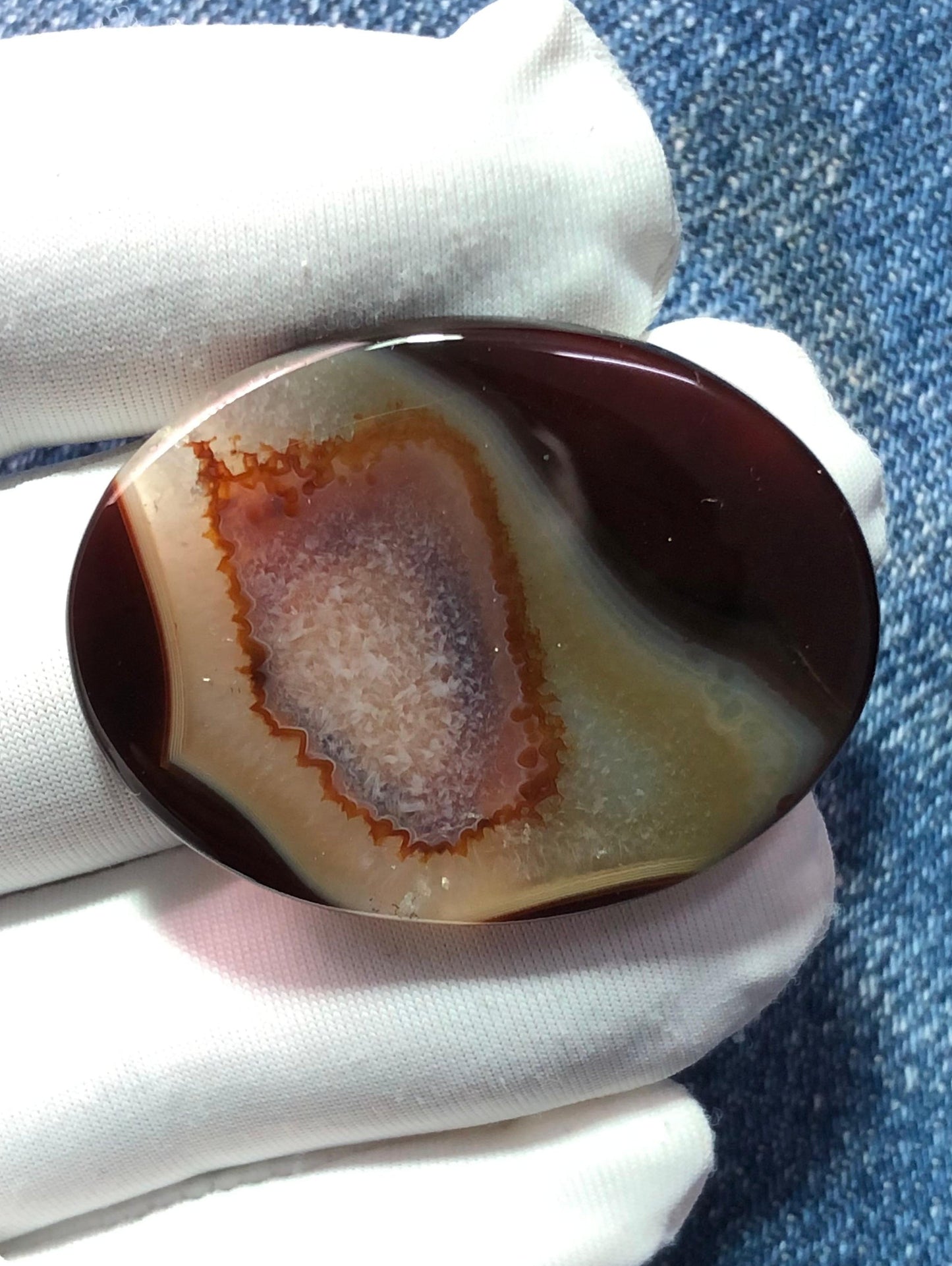 40ct Agate Cabochon - Sulaimani Aqeeq - 35 x 26mm
