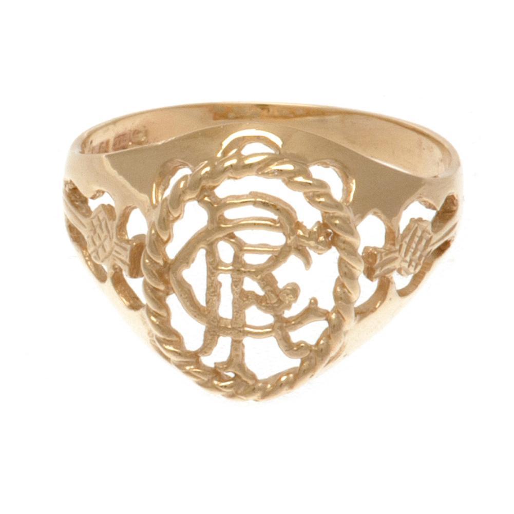 Rangers FC 9ct Gold Crest Ring Medium Size
