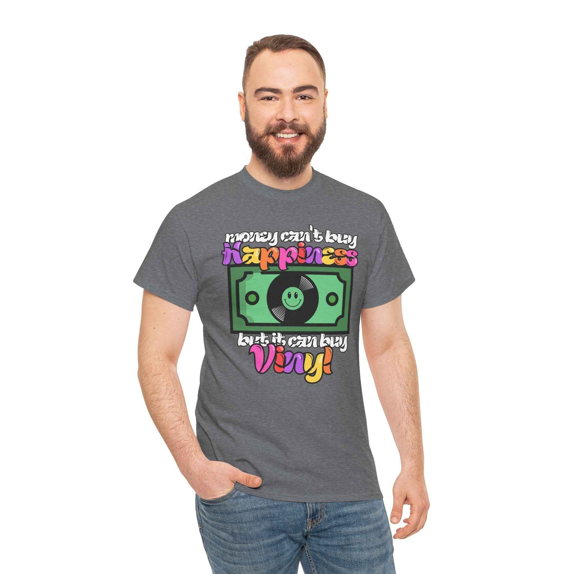 'Money can't buy happiness' Men's Vinyl T-Shirt