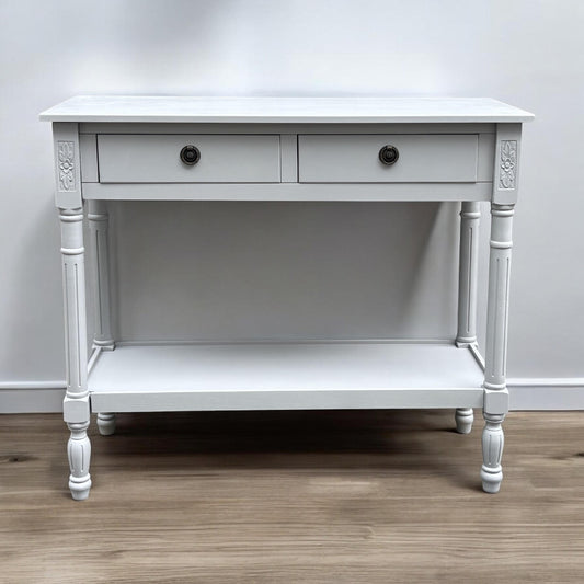 90CM 2 DRAWER SIDE TABLE