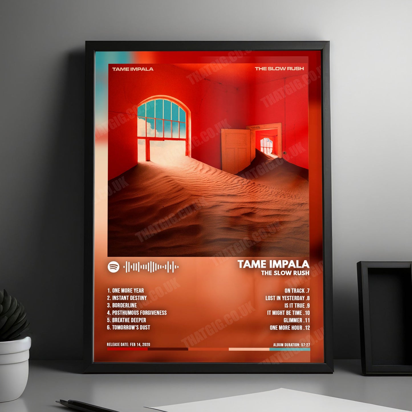 Tame Impala "The Slow Rush" Album Cover Poster - with Complete Tracklist