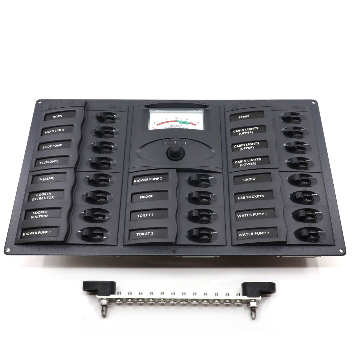 BEP Custom Panel with Voltmeter Gauge (20-Way / 12V)