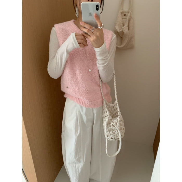 Women's Casual Korean-style Candy Color Knit Vest