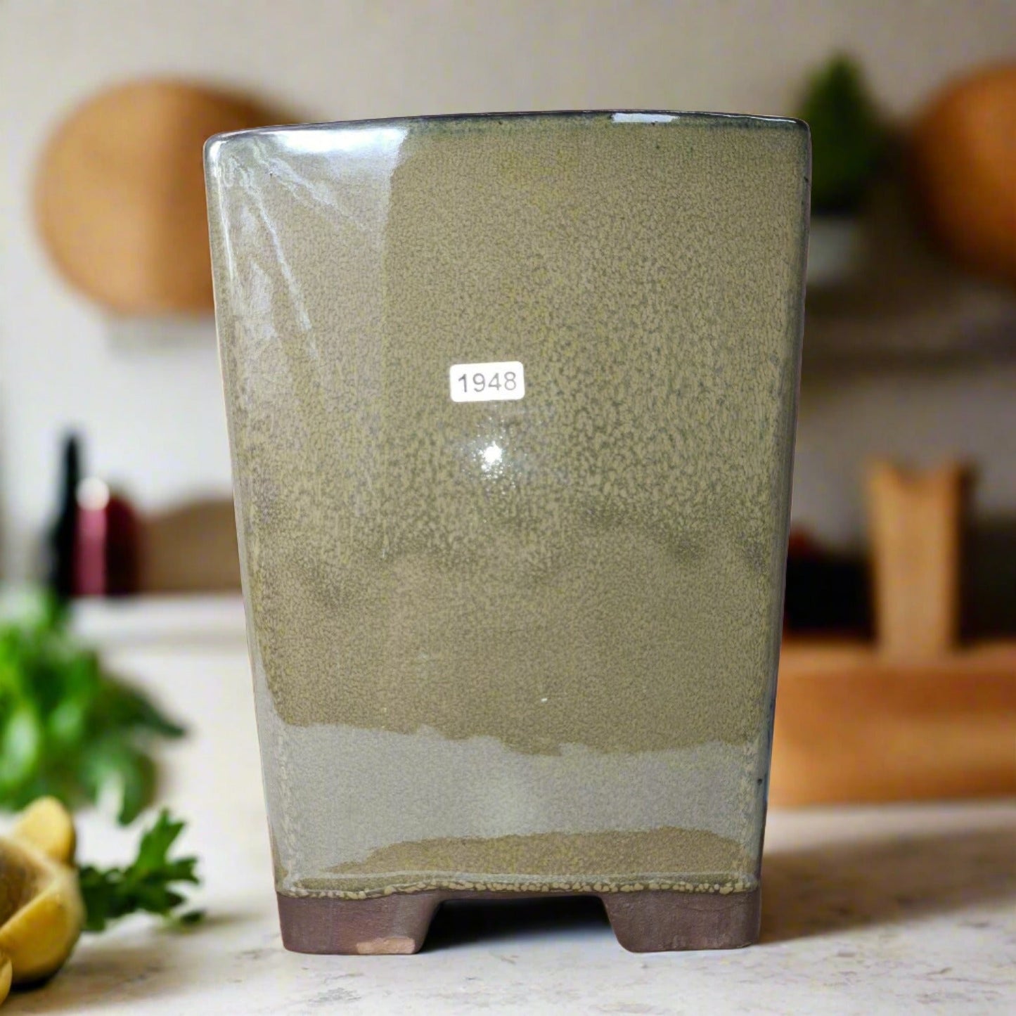 18cm Glazed Bonsai Pot | Cascade | 18cm x 24cm | Green