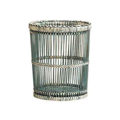 Rustic Rattan/Bamboo Grey Washed Waste Bin