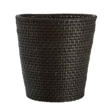 Lidi Black Rattan Waste Basket