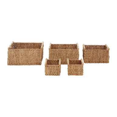 Lidi Set Of 5 Water Hyacinth Storage Baskets