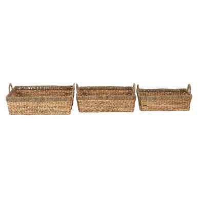 Lidi Set Of 3 Double Seagrass Rim Storage Baskets