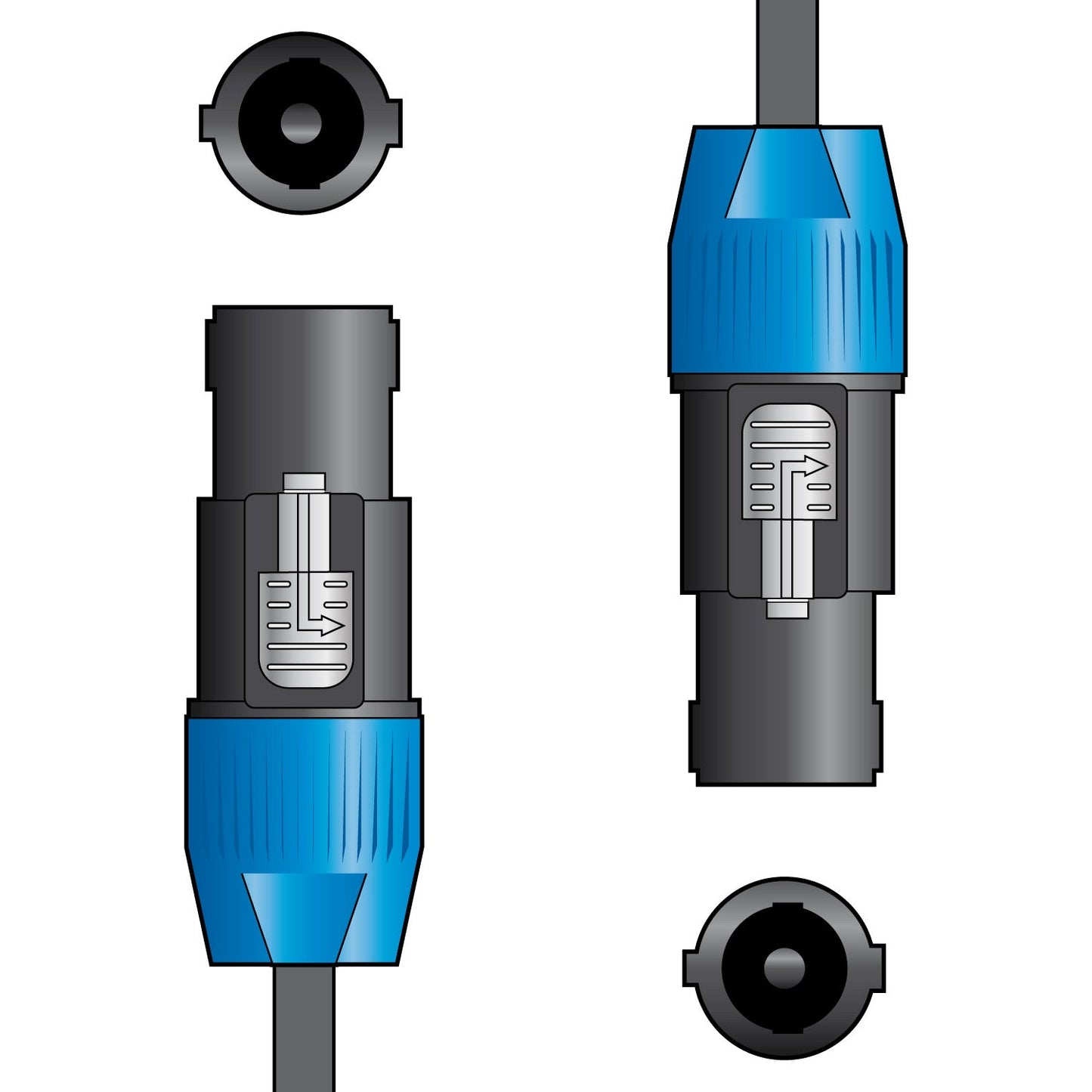 Citronic Speakon Plug to Speakon Plug Speaker Audio Lead 1.5m