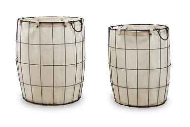 Harga Set Of Two Matte Black Laundry Baskets