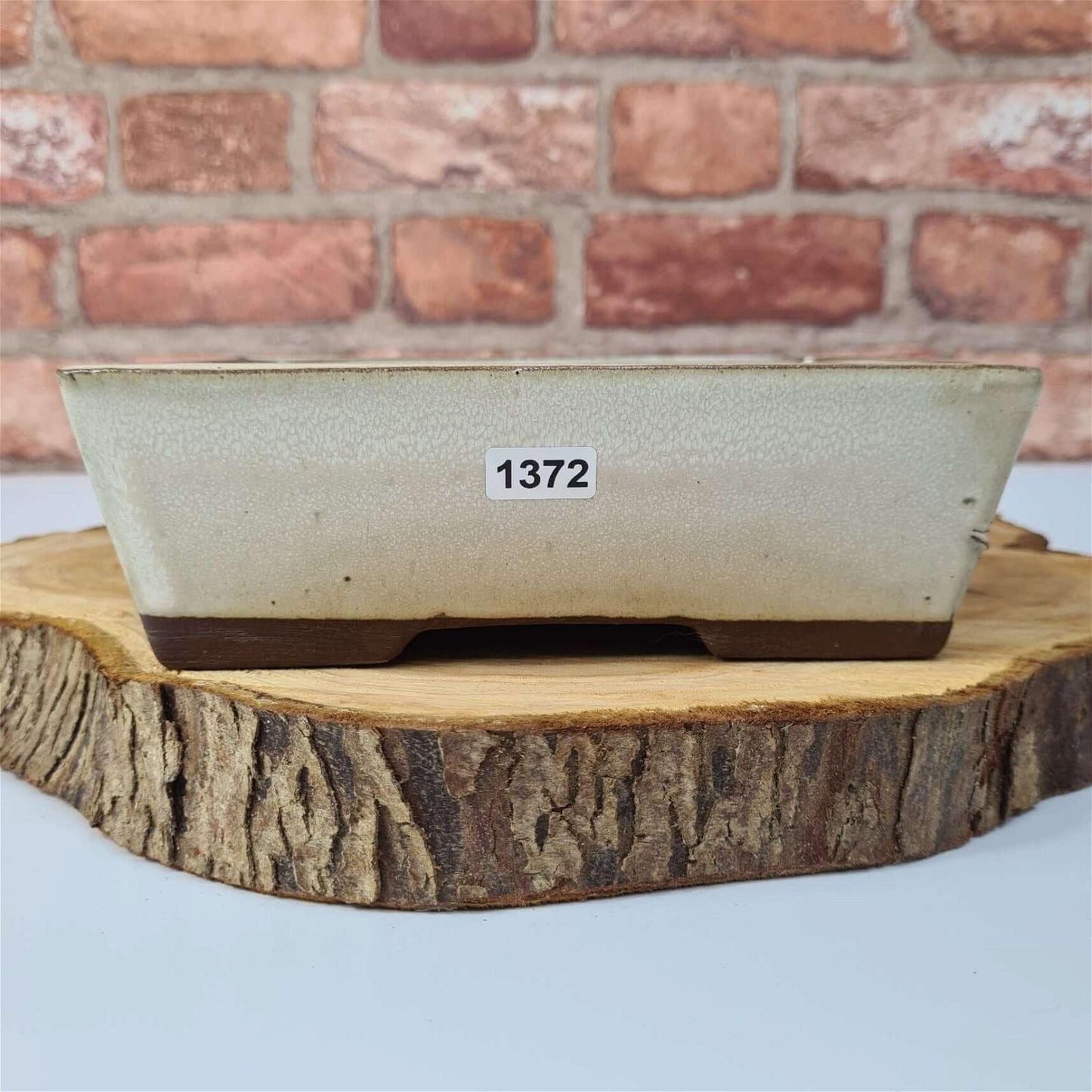 22cm Glazed Bonsai Pot | Rectangle | 22cm x 17cm x 7cm | White