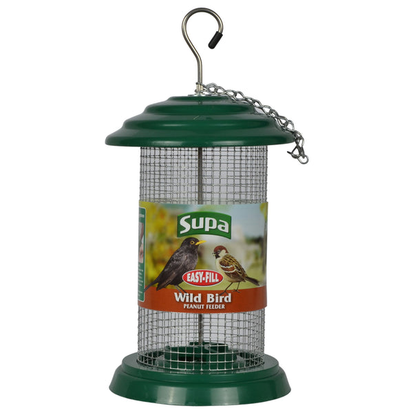 Supa Easy Fill Plastic Peanut Feeder Green 20cm (8 Inch) - Case of 4