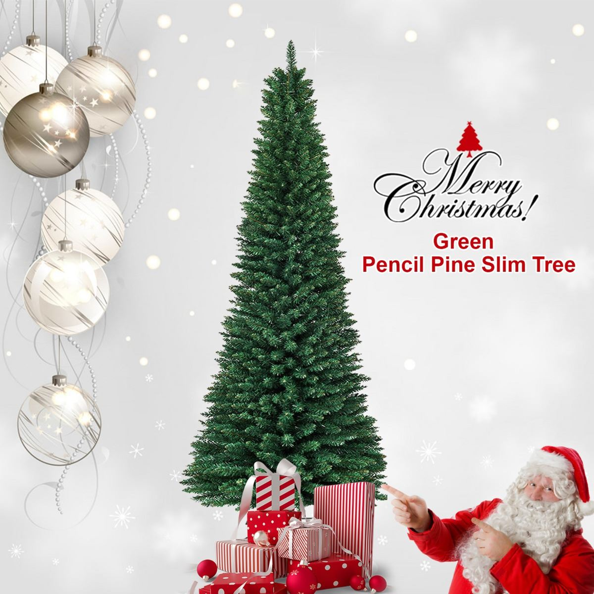 6FT SLIM PENCIL GREEN ARTIFICIAL TREE