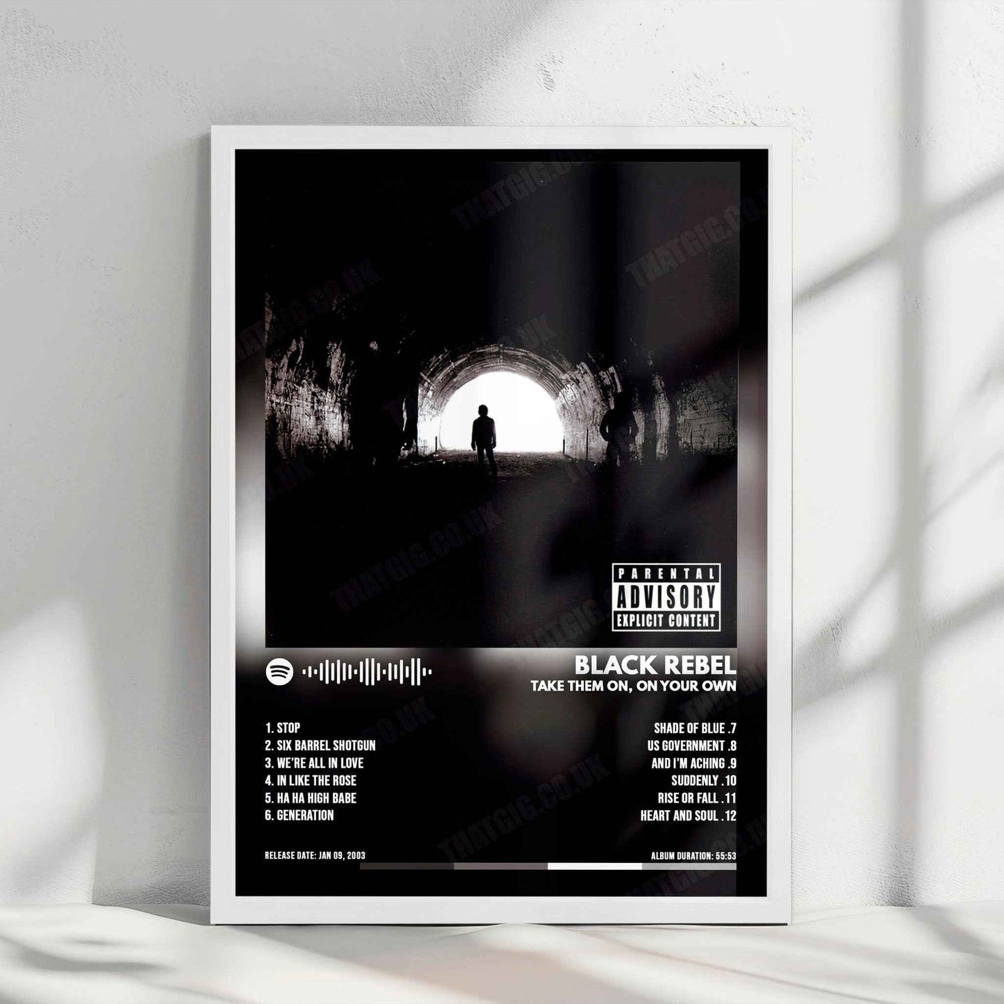 Black Rebel Motorcycle Club "Take Them On, On Your Own" Album Cover Poster - with Complete Tracklist