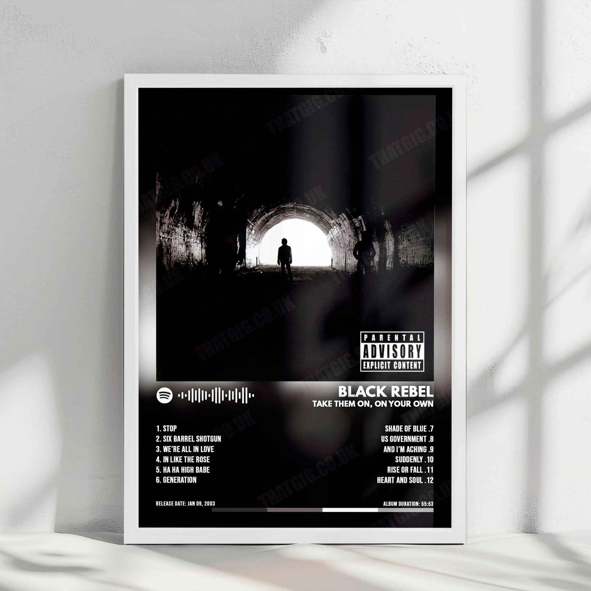 Black Rebel Motorcycle Club "Take Them On, On Your Own" Album Cover Poster - with Complete Tracklist