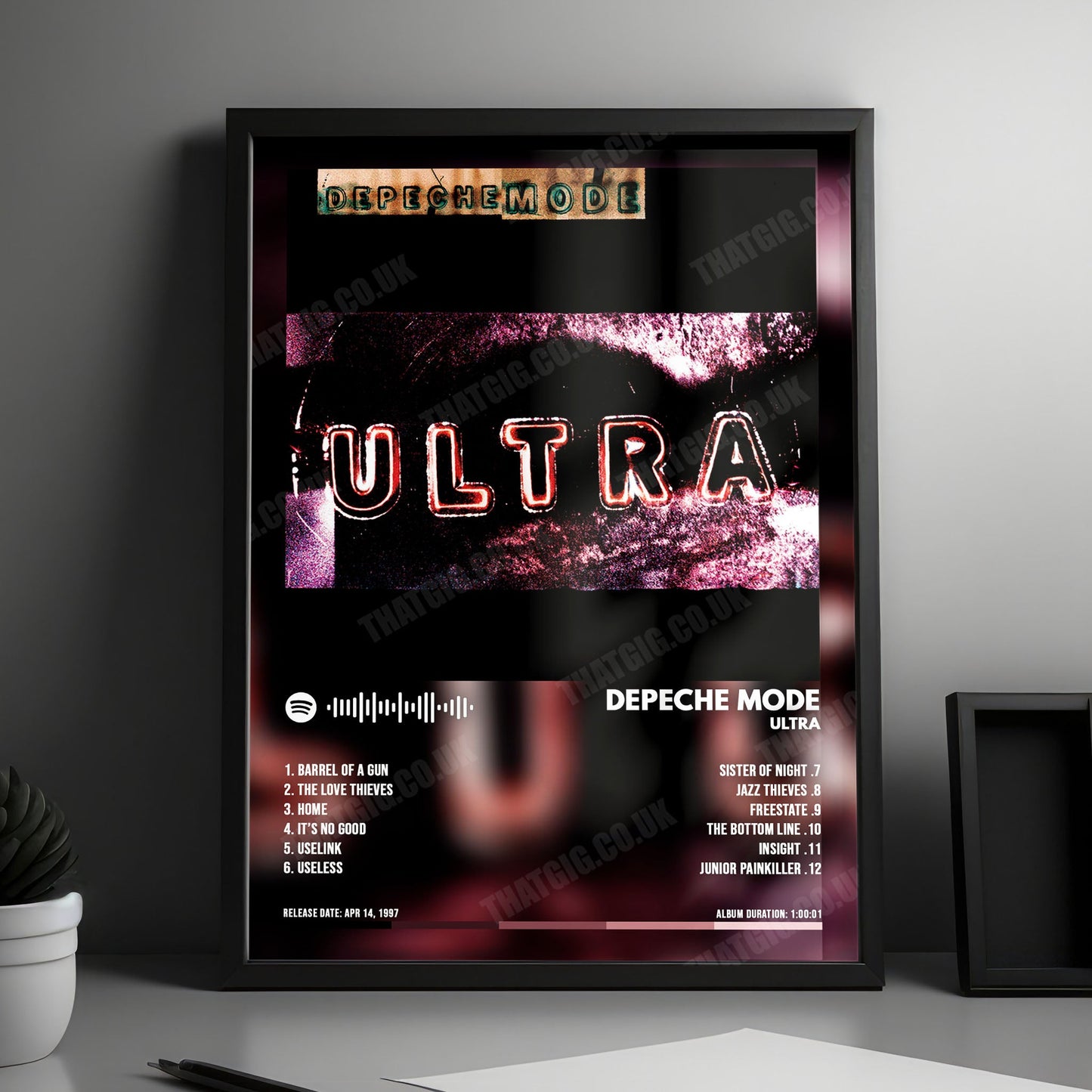 Depeche Mode "Ultra" Album Cover Poster - with Complete Tracklist