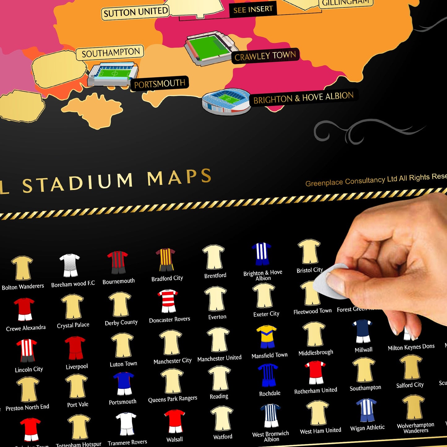 England Football Stadium Scratch-Off Map 26/27