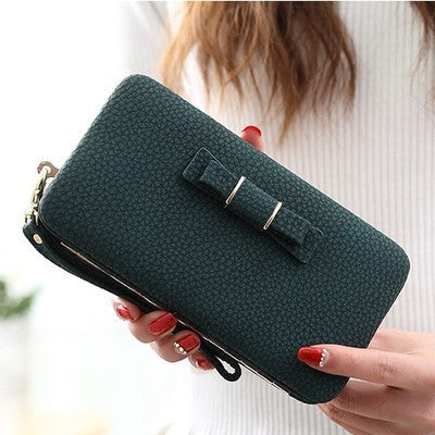 Cute bow large capacity multi-function clutch