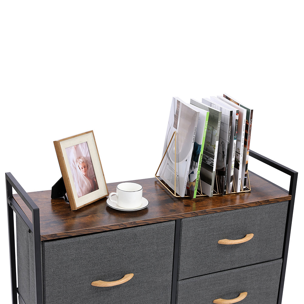 Dresser Organizer with 5 Drawers, Fabric Dresser Tower for Bedroom, Hallway, Entryway, Closets - Dark Gray
