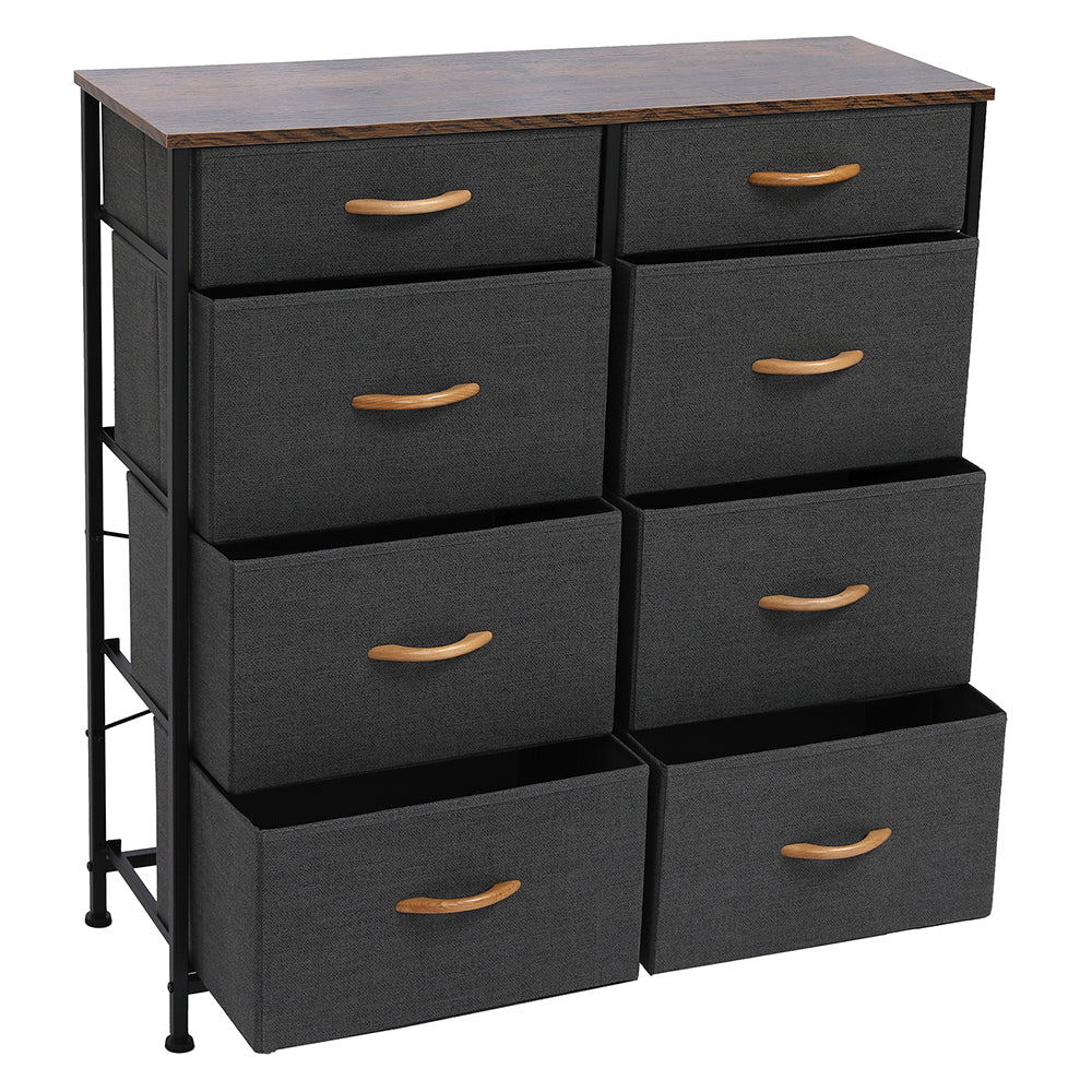 Vertical Furniture Storage Tower - Sturdy Steel Frame, Easy Pull Fabric Bins - Organizer Unit for Bedroom, Hallway, Entryway, Closets - 8 Drawers