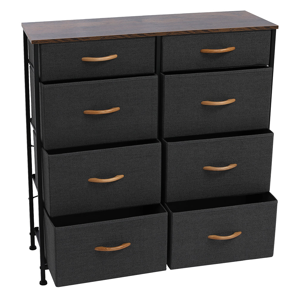 Vertical Furniture Storage Tower - Sturdy Steel Frame, Easy Pull Fabric Bins - Organizer Unit for Bedroom, Hallway, Entryway, Closets - 8 Drawers