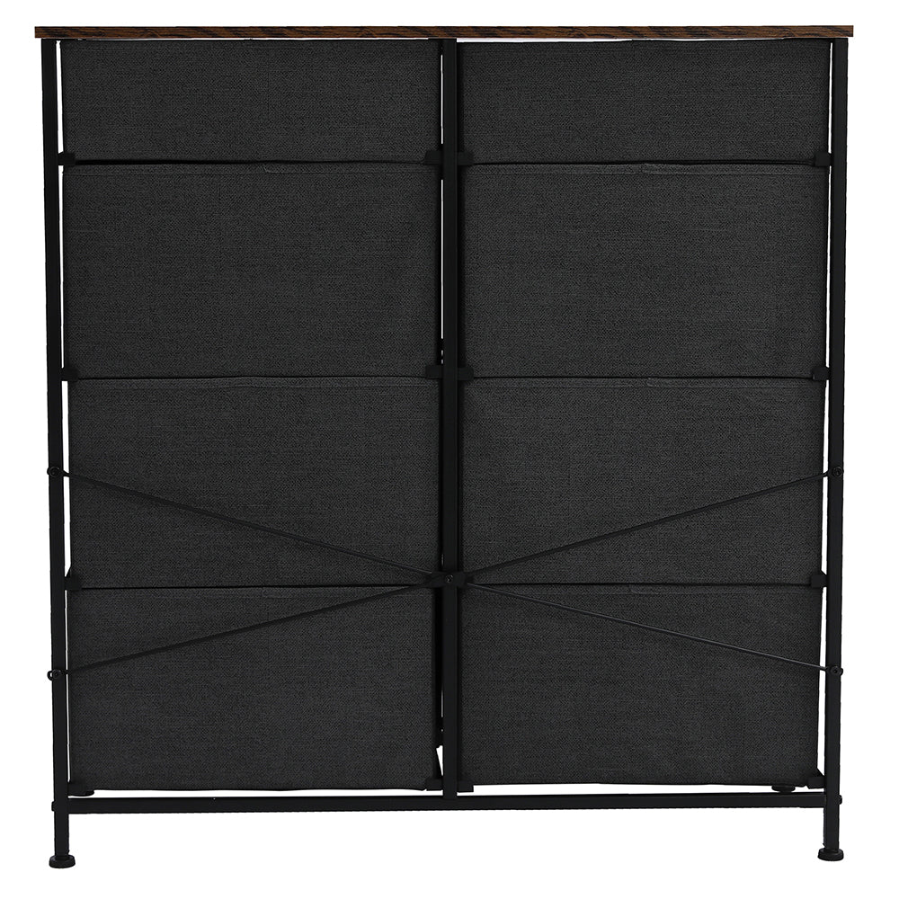 Vertical Furniture Storage Tower - Sturdy Steel Frame, Easy Pull Fabric Bins - Organizer Unit for Bedroom, Hallway, Entryway, Closets - 8 Drawers