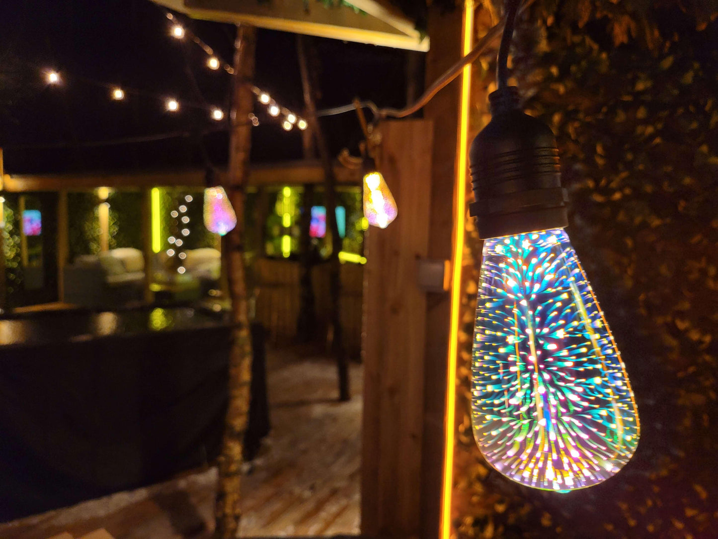 LED 3D Printed Firework Bulb Decorative Lamp Light E27 ST64