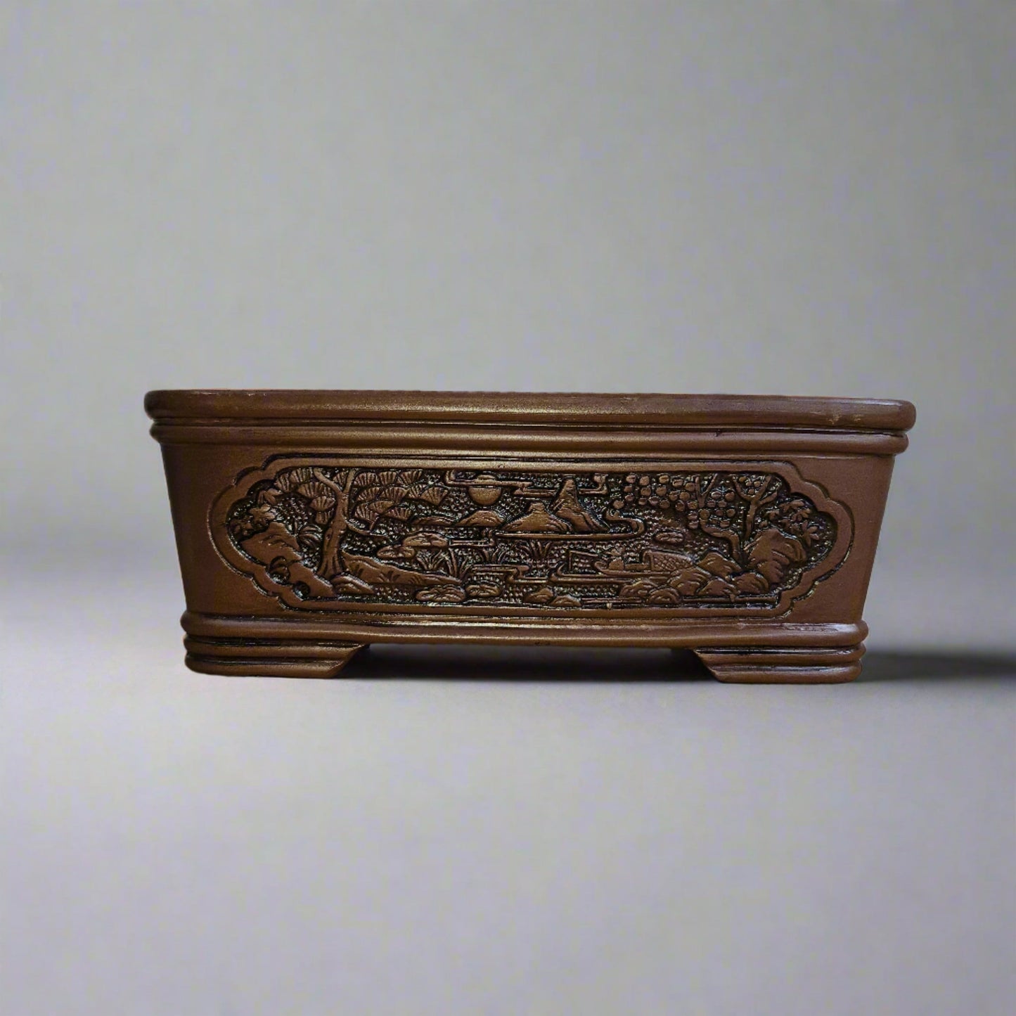31cm Premium Unglazed Bonsai Pot | Rectangle | 31cm x 23cm x 11cm | Brown