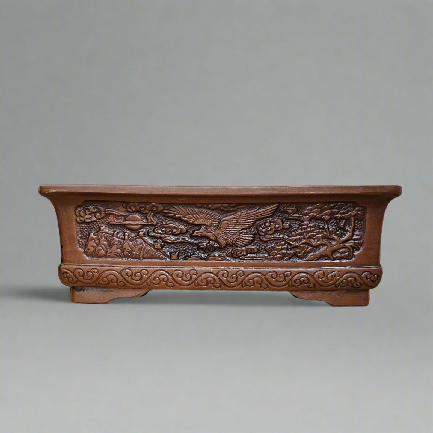 44cm Premium Unglazed Bonsai Pot | Rectangle | 44cm x 33cm x 16cm | Brown
