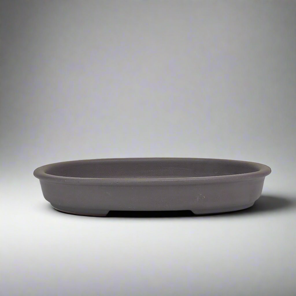 20cm Premium Unglazed Bonsai Pot | Oval | 20cm x 15cm x 3cm | Brown