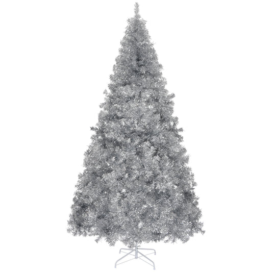 7 FT Artificial Christmas Tree, Unlit Christmas Pine Tree with 1150 Branch Tips and Sturdy Metal Stand for Office Home Store Party Holiday Decor, Silver
