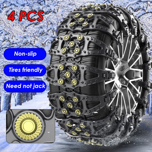 4pcs Universal Snow Chains Auto Traction Aid Ice Tire Spikes Winter Snow Chain