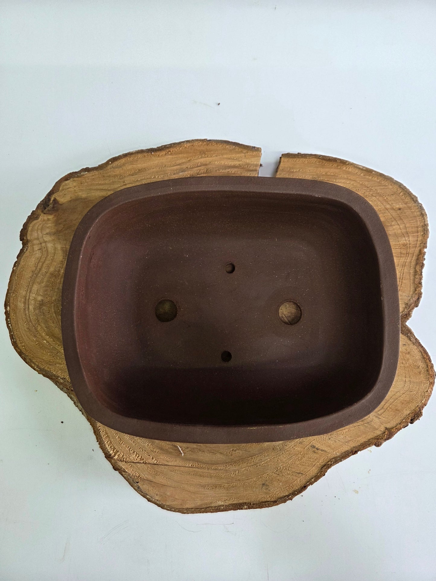 21cm Unglazed Bonsai Pot | Rectangle | 21cm x 17cm x 8cm | Brown