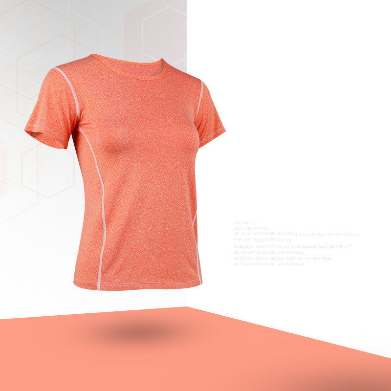 Summer Yoga Sweat Absorption Quick Drying Short Sleeve T-shirt